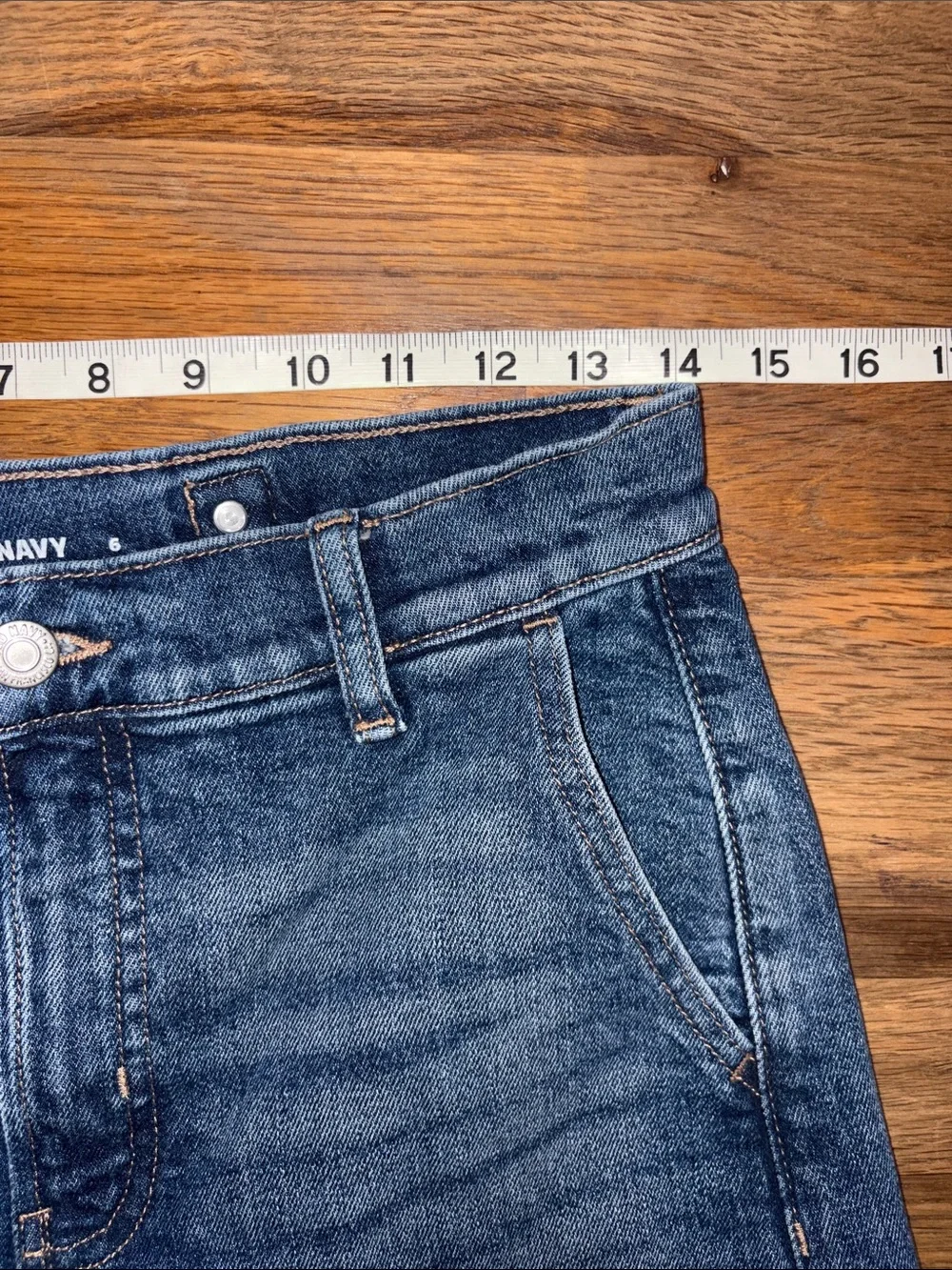 OLD NAVY sky-hi A-line jean shorts
